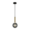 ITALUX PND-2324-1 BRO+SG - Luster na sajli RAVENA 1xE27/5W/230V crna/mesing