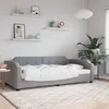 shumee vidaXL Kavč z ležiščem svetlo siv 100x200 cm oblazinjen iz blaga