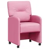 Vidaxl Jedilni stoli s kolesi 2 szt. Roza 57 x 67 x 95 cm blago