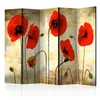artgeist Paravan Golden Field Of Poppies, 5-Delni, Dvostranski