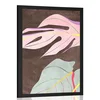 Plakat elegantna monstera na rjavem ozadju - 30x45 white
