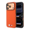 Maska BMW M Quadrille Kevlar Metal Logo Magsafe za iPhone 17 Pro Max/ 18 Pro Max narandzasta