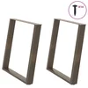Noge za blagovaonski stol U-oblik 2 kom Prirodni čelik 80 x (72-73) cm Čelik