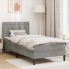 vidaXL Posteljni okvir z vzmetnico Svetlo siva 90 x 200 cm Žamet