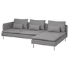 SÖDERHAMN Sofa 4-sed i lenjivac, i bez stranice Tonerud/siva