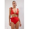 Trendyol Red Plain Tie High Waist Hipster Bikini Bottom