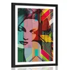 Plakat s paspartujem potret ženske na barvnem ozadju - 60x90 no frame