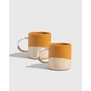 SET 2 LONČKOV IZ GLAZIRANEGA KAMNA, CARAMEL