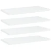Police za knjige 4 kom bijele 40x20x1,5 cm konstruirano drvo