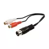 Kabl DIN 5-pol M - 2xRCA F, 0.2m