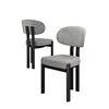 Hanah Home set trpezarijskih stolica Dore 6 kom, siva tkanina Babyface, crne metalne noge