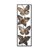Metalna zidna dekoracija leptirići 100x35 cm crno-zlatni