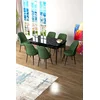 Hanah Home Set Trpezarijski sto i 6 stolica Zen, Zeleno-crni