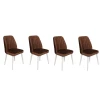 Hanah Home Set stolica Alfa-496 V4, 75x62x102 cm, 4 komada, Smeđe