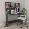 Radni stol s policama visoki sjaj sivi 110x45x157 cm iverica