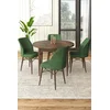 Hanah Home Set Trpezarijski sto i 4 stolice, Zeleno-braon