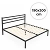 ModernHome metalni krevet 190 × 200 cm sa podnicom i uzglavljem, crni