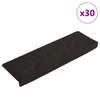 Prostirke za stepenice samoljepljive 30 kom 65x21x4 cm tamnosmeđe pravokutne rubove