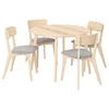 LISABO / LISABO Sto i 4 stolice, jasen/Tallmyra bela/crna, 105 cm