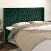 vidaXL Vzglavje z ušesi temno zeleno 183x16x118/128 cm žamet