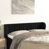 Vidaxl Vzglavje z ušesi črno 147x23x78/88 cm žamet