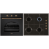 Simfer B6ES108RSA + 6400 QGRSA set pećnica + plinska ploča za kuhanje, rustikalna, crna