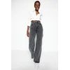 Trendyol Anthracite High Waist Wide Leg Jeans
