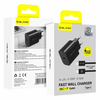 Blavec Zidni punjač BC-7 GaN4 - Tip C - PD QC 45W 3A s kabelom Type C na Type C - crni