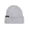 Cable knitted cap heathergrey