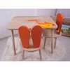 Woody Fashion Kids Table Set Bunny Two Chair Set - Orange, Brown