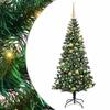 Umjetno predsvijetljeno božićno drvce Zelena 180 cm PVC i metal