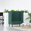 vidaXL Zofa z visokim naslonom Temno zelena 109 x 56 x 121 cm blago