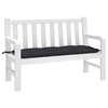 Jastuk za vrtnu klupu crni 120 x 50 x 7 cm od tkanine Oxford