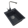 San Donna Sudopera sa slavinom Vesta, Elegance, Chrome, Granit, Crna