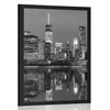 Plakat odsev Manhattana v vodi v črnobeli varianti - 60x90 black