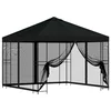 Vidaxl Vrtni gazebo s stranskimi stenami 3 x 3 m Črna
