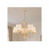 Brilagi - Luster na lancu SONIA 5xE27/15W/230V prečnik 64 cm krem/patina