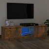 TV ormarić s LED svjetlima boja dimljenog hrasta 140x40x36 cm