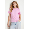 Trendyol Pink 100% Cotton Basic Crew Neck Knitted T-Shirt