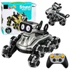 Robot pes LEAN TOYS RC, srebrn, 8 koles, triki