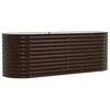 Vidaxl Dvignjena gredica Rjava 240 x 80 x 81 cm Jeklo