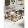Hanah Home Bakü klub sto 75 × 45 × 75 cm, antik / bronzano staklo