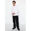 Trendyol White Basic Regular/Real Fit Crew Neck Long Sleeve 100% Cotton T-Shirt