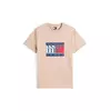 Tommy Jeans Majica  modra / svetlo rjava / rdeča / bela