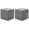 Vidaxl Tabure 2 kosa siv 30x30x30 cm umetno usnje