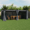 vidaXL Paviljon z zavesami antracit 6x3 m jeklo