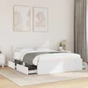 Krevetna konstrukcija s uzglavljem 2 pcs Bijeli 137 x 188 cm