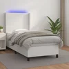 Krevet box spring s madracem LED bijeli 80x200 cm umjetna koža