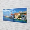 tulup.si Slika na akrilnem steklu Grčija morske obale gore 120x60 cm 4 obešalnika