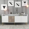 Hanah Home Komoda Milan 180x77x35cm Belo-Zlatna